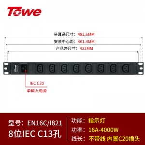 C20输入 8位IEC C13