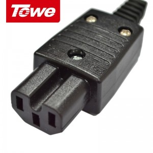 TOWE同为C13/C14自接线插头C19/C20英标美标德标国标10A转通用孔插头转换器 10A C15插头TW-F-CT-C15