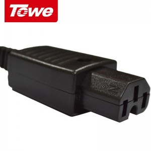 TOWE同为C13/C14自接线插头C19/C20英标美标德标国标10A转通用孔插头转换器 10A C15插头TW-F-CT-C15