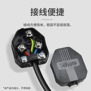 TOWE同为国标插头10A三脚可拆卸自接线插头接线家用工业电源插头插座 5个装 TW-F-CT-G10