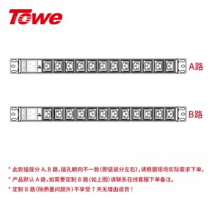 TOWE同为C20输入16A自接线工程安全PDU插座插排 输出IEC C13美标欧标插孔 C20输入IEC美标PDU 12位10A IEC C13模块，EN16C/I1203