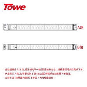 TOWE同为C20输入16A自接线工程安全PDU插座插排 输出IEC C13美标欧标插孔 C20输入IEC美标PDU 12位10A 美标模块，EN16C/M1204