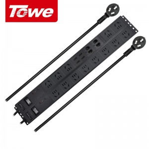 TOWE同为多功能单路双路单排双排电源管理器 多功能柜员电源管理器 三合一总控开关+浪涌保护+10位10A新国标五孔，EN10/G13U2SE