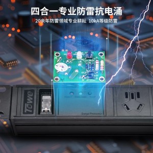 TOWE同为多功能单路双路单排双排电源管理器 多功能柜员电源管理器 三合一总控开关+浪涌保护+10位10A新国标五孔，EN10/G13U2SE