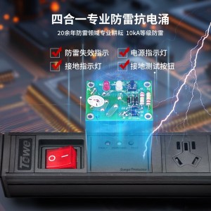 TOWE同为工业级多口多路usb智能插座usb充电器pdu插排 刷机拷机usb智能快充PDU机柜插座 6x4位一体式USB智能快充接口，EN10/USB24SK