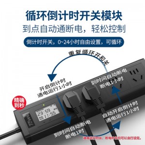 TOWE同为智能定时循环插排插座三位10A国标五孔定时循环插线板 APZ-1013DX