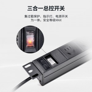 TOWE同为6位10A国标五孔pdu 三合一总控开关，EN10/G605K