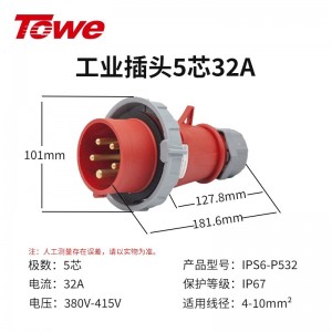 IPS6-P532 尼龙 3P+N+E 五芯 32A 380-415V IP67