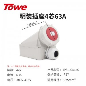 IPS6-S463S 尼龙 3P+E 四芯 63A 380-415V IP67