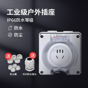 TOWE同为IP66国标10A 16A户外防水开关插座 户外防暴雨国标五孔插座 明装防水插座可浸泡水组合式防水插座 TW-F-CZ-G10 FS/G16/G1010/G1016/G310/G21016
