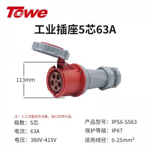 IPS6-S563 尼龙 3P+N+E 五芯 63A 380-415V IP67