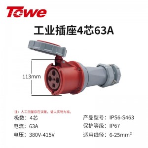 IPS6-S463 尼龙 3P+E 四芯 63A 380-415V IP67