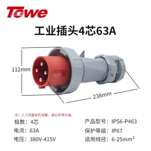IPS6-P463 尼龙 3P+E 四芯 63A 380-415V IP67