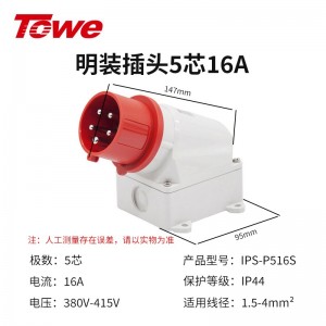 IPS-S516S 5芯 16A明装插座
